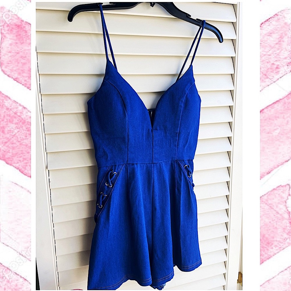 Denim Hello Molly Romper